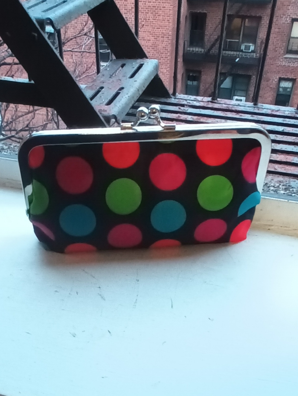 Women's Polka Dot Clasp Wallet And umbrella